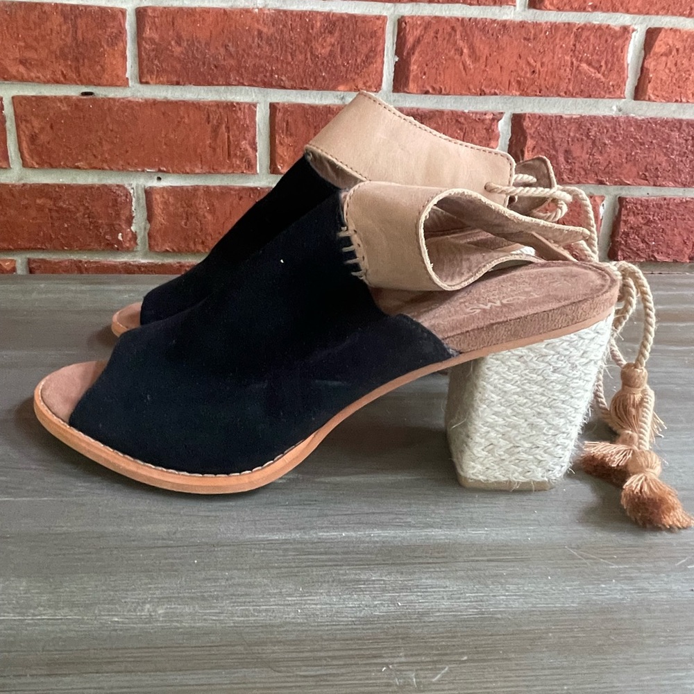 Toms Seville Black Suede Sandal